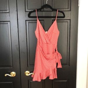 Polka dot wrap dress